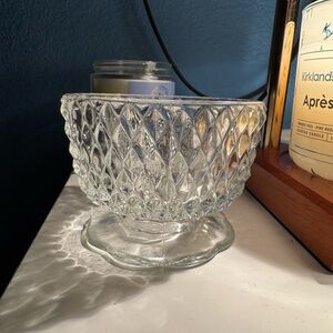 Fairy Lamp BASE ONLY Indiana Glass Clear Diamond Point